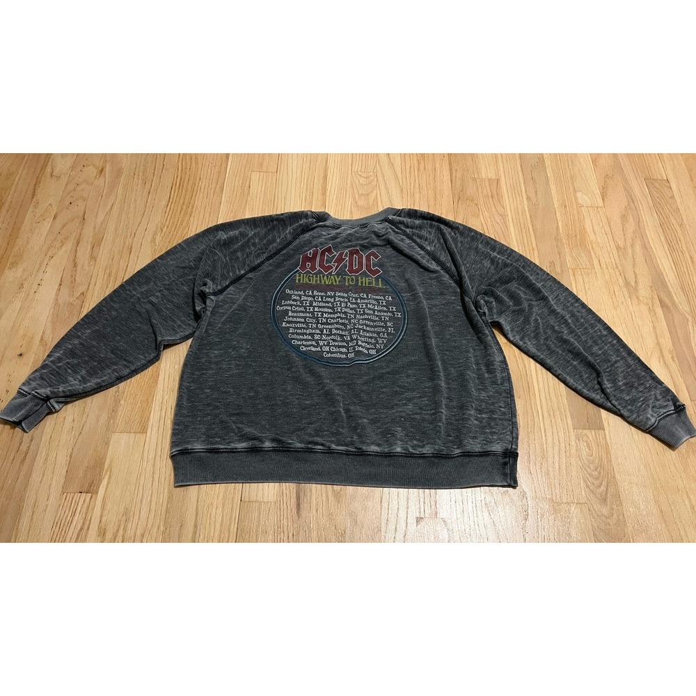 Recycled Karma AC/DC 1979 Tour Sweatshirt Women's  M Gray - Picture 4 of 5